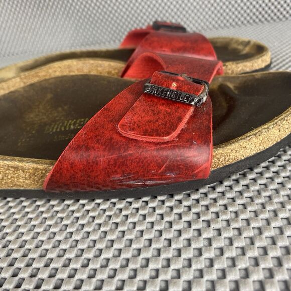 Birkenstock Madrid Sandals Womens 37 Red Buckle Slide On Casual Made In Germany - Picture 9 of 15